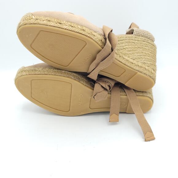 ALDO espadrille wedge tan biege women's size 10 - Picture 5 of 9